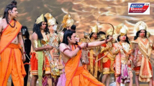 Paithna Panchayat Ramleela in Nalanda, Bihar with large crowd of devotees नालंदा पैठना पंचायत में विश्व मोहिनी दिग्विजय नारदमोह रामलीला का मंचन 23 दिन की भव्य रामलीला में रावण के पुत्र नाराणतक वध का झांकी प्रदर्शन Devotees enjoying Ramleela festival in Paithna Panchayat, Nalanda