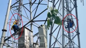 मोबाइल टावर पर चढ़ी युवती, पुलिस की कड़ी मशक्कत के बाद नीचे उतारा गया, पूछताछ जारी