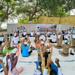 बूढ़ी गंडक नदी के प्रसाद घाट पर अंतर्राष्ट्रीय योग दिवस का आयोजन