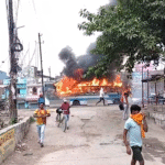 पटना सिटी में बस से कुचलकर युवक की मौत, गुस्साए लोगों ने बस फूंकी; सड़क जाम