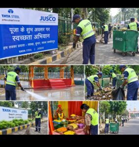 दुर्गा पूजा को लेकर जुस्को ने कसी कमर, साफ-सफाई और स्ट्रीट लाइट व्यवस्था दुरुस्त करने का काम तेज